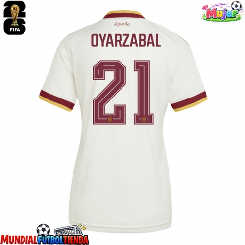 Camiseta España Mikel Oyarzabal #21 Segunda Equipación Replica Mundial 2026 para mujer mangas cortas